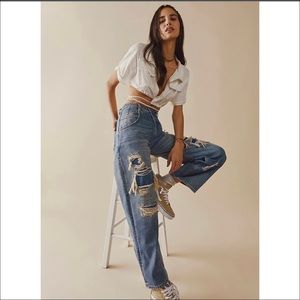 Free People Borderline Barrel Jeans